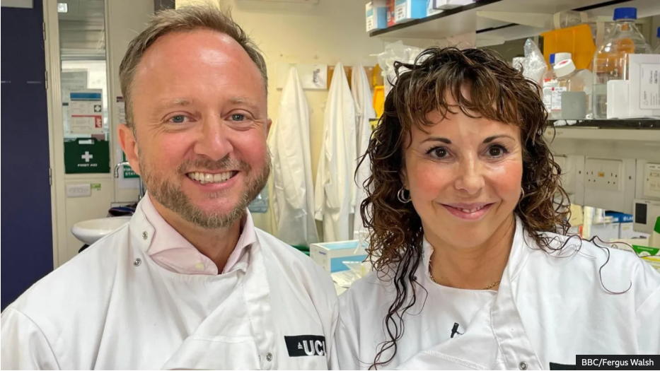 Professors Ed Wild and Sarah Tabrizi (BBC artikel)